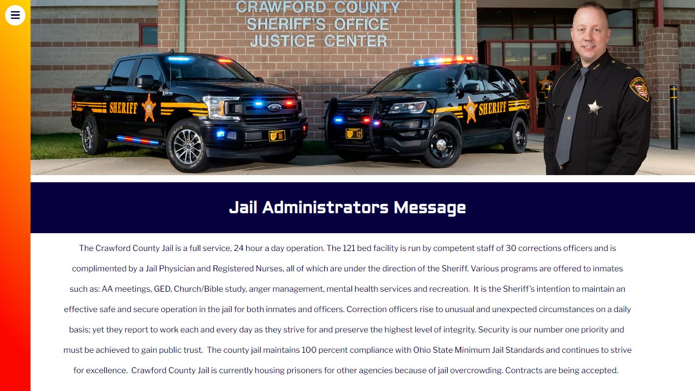 Jail Administrators Message - Crawford County Sheriff's Office